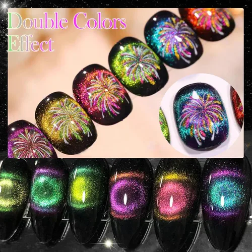 Miniatura 5 de Juego de esmalte de uñas de gel ojo de gato 9D de 12 colores, esmalte de gel ojo de gato con imán, esmalte de uñas de ojo de gato magnético