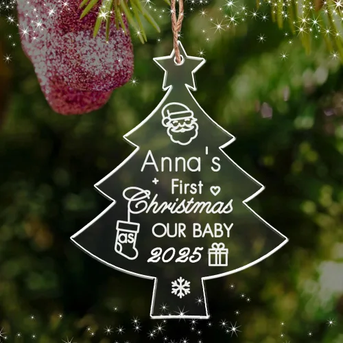 Miniatura 7 de Adornos personalizados para árbol de Navidad, decoración de Navidad personalizada para el nuevo hogar, nombres grabados de miembros de la familia