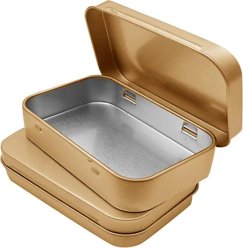 Miniatura 7 de Hulless Juego de 6 contenedores de metal con bisagras, mini contenedor de almacenamiento pequeño portátil con tapa para almacenamiento en el hogar