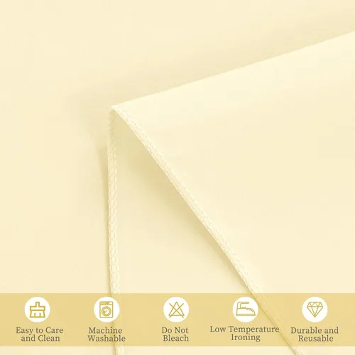 Miniatura 6 de Paquete de 10 manteles rectangulares de 60 x 102 pulgadas, color beige para mesas rectangulares de 6 pies, mantel rectangular de tela de poliéster