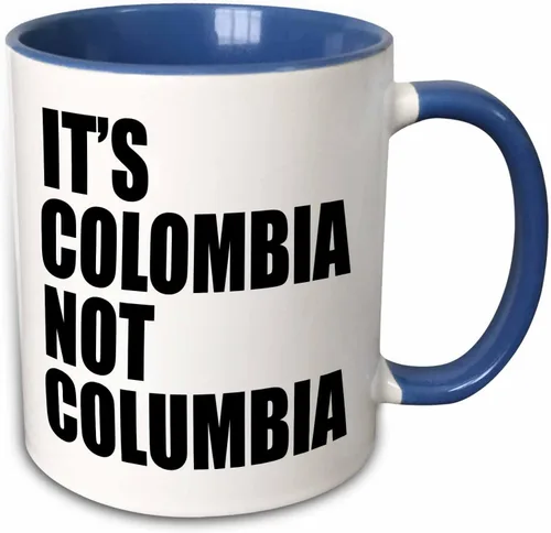 Miniatura 8 de 3dRose Its Colombia Not Columbia - Taza de dos tonos, 11 onzas, color negro