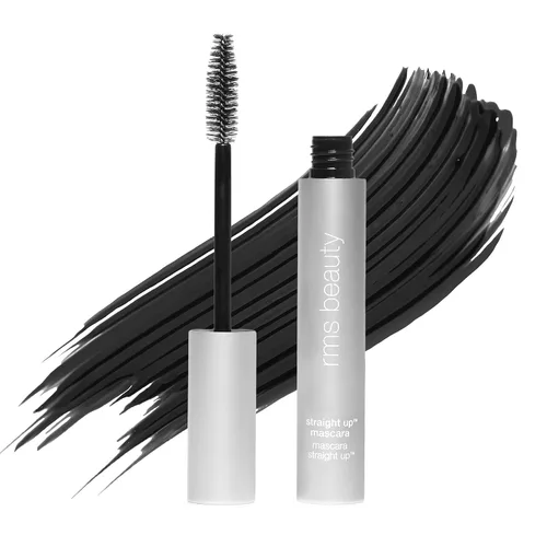 RMS Beauty Straight Up - Máscara de péptidos voluminizadores, fórmula negra para alargar y engrosar péptidos nutritivos, impermeable, vegano y libre