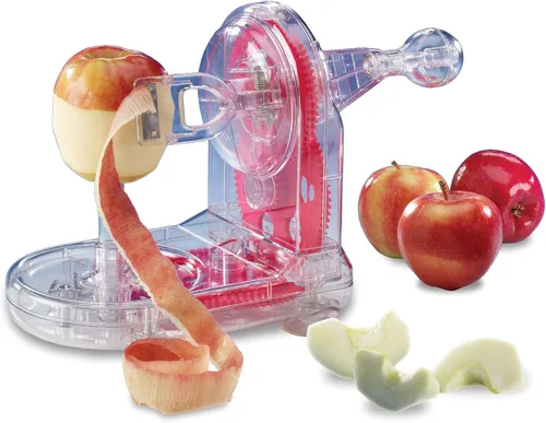 Starfrit Pelador de manzanas – Pelar fácilmente todo tipo de manzanas – Brazo con resorte que se adapta a varias formas – Descorazonador de manzana