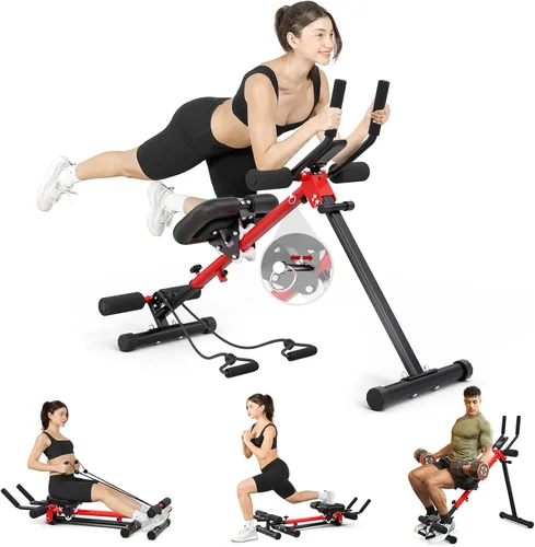 Miniatura 10 de Yoleo 2 in 1 Ab & Rowing Machines for Home, Foldable Ab Workout Equipment, Ab Trainer Machine for Stomach Workout, Ab Crunch Machine with Foam