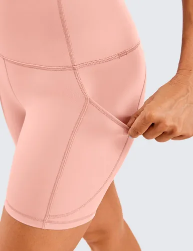 Miniatura 9 de CRZ YOGA Women's Brushed Naked Feeling Biker Shorts with Side Pockets 6'' - High Waist Matte Workout Yoga Gym Spandex