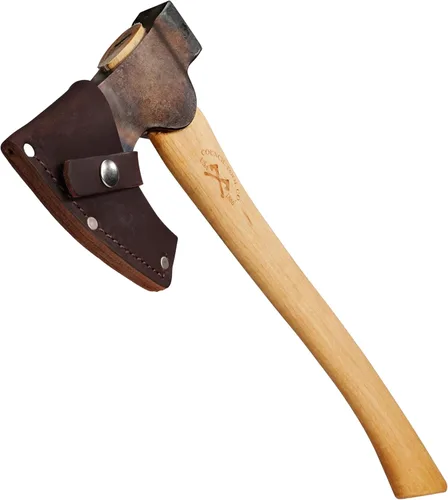 Miniatura 5 de COUNCIL TOOL Wood-Craft Hacha Talladora de Campamento - Hacha de Bushcraft de 1.7 libras con Mango de Hickory Curvado de 16" y Funda de Cuero