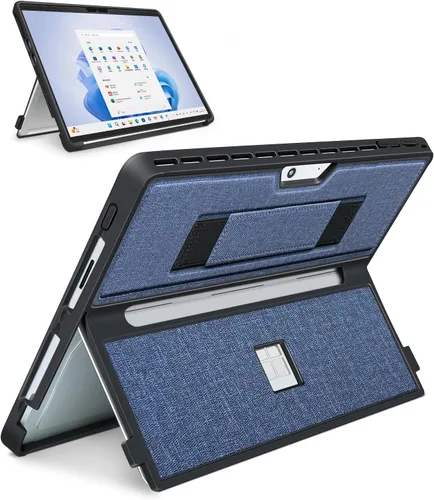 Miniatura 23 de Funda para Microsoft Surface Pro 11/10/9/8 de 13 pulgadas, con cubierta de soporte, correa de mano, funda resistente todo en uno compatible con Negro