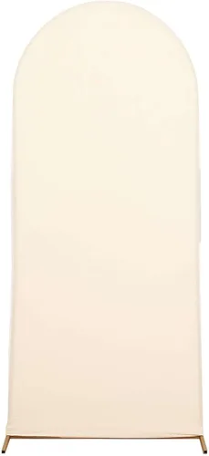 Miniatura 6 de Efavormart - Funda de elastano ajustada de elastano beige de 5 pies, ajuste cómodo, manga de fondo redonda para temas bohemios neutros y escenarios