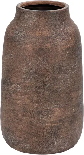 Briful Jarrón alto de cerámica rústica de 9.6 pulgadas – Florero de cerámica envejecida vintage con acabado blanco lavado antiguo – Decoración de