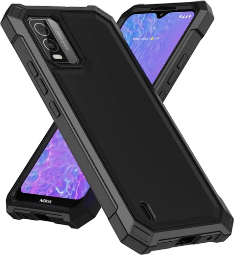 Miniatura 7 de Funda para Nokia C210 con protector de pantalla, parte delantera trasera de cuerpo completo, protección resistente, silicona suave esmerilada, grado