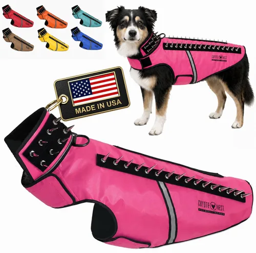 Miniatura 23 de CoyoteVest SpikeVest - Chaleco de arnés para perro, accesorios reflectantes para perros con púas para proteger a tu mascota de ataques de Raptor