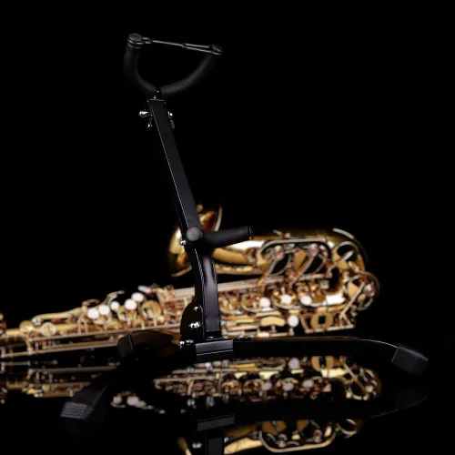Miniatura 8 de RHYTHM Soporte plegable para saxofón, soporte para saxofón alto/tenor, soporte ajustable para saxofón portátil