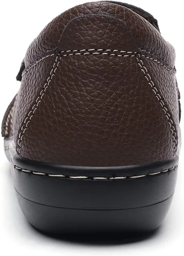 Miniatura 8 de Geoeleph - Mocasines de cuero para mujer, cómodos, planos, para caminar, con cordones, informales