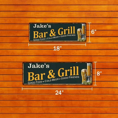 Miniatura 2 de Letrero personalizado de bar y parrilla, letreros con nombre personalizado, decoración de pub de cerveza, decoración de parrilla, para hombre