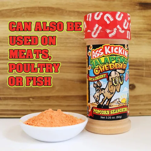 Miniatura 5 de ASS KICKIN' Condimento de palomitas de maíz cheddar de jalapeño, ideal para palomitas de maíz gourmet o alitas de pollo y carne, rellenos perfectos