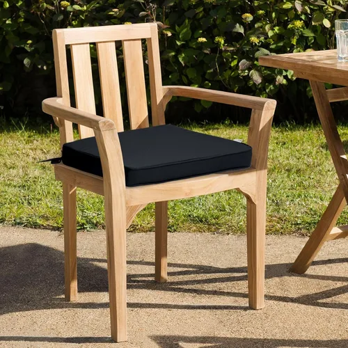 Miniatura 4 de GUEGLSA Cojines de asiento de patio de 18 pulgadas, almohadilla cuadrada impermeable para silla con lazos, 18 x 18 pulgadas, cojín para silla
