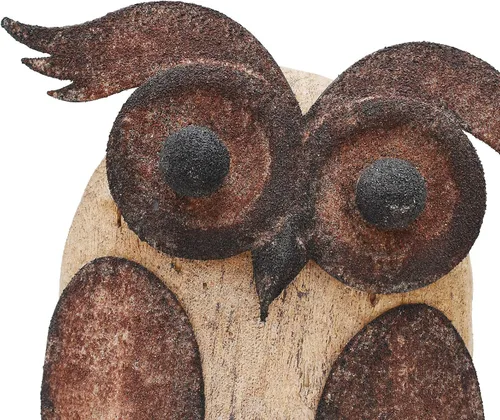 Miniatura 6 de K KILIPES Decoraciones rústicas de búho para el hogar, estatuas decorativas de madera de búho, adornos de mesa, esculturas coleccionables