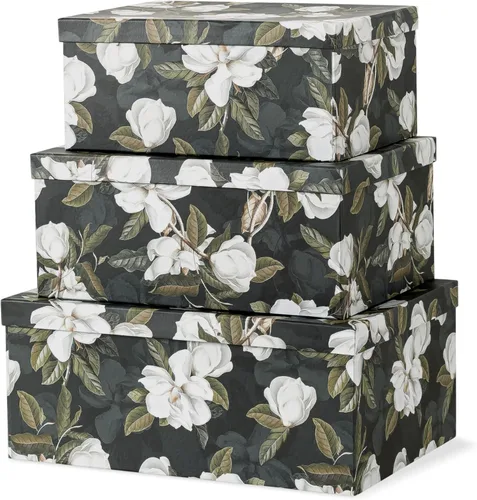 Miniatura 11 de Soul & Lane Cajas de almacenamiento de fotos de mariposas en vuelo (juego de 3): cajas anidables con tapas, contenedores de cartón decorativos