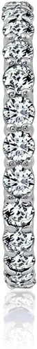 Miniatura 3 de Tienda Essentials Platinum or Gold Plated Sterling Silver All-Around Band Ring set with Round Infinite Elements Cubic Zirconia