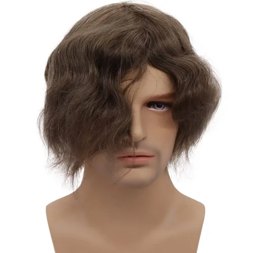 Miniatura 3 de Sistema de reemplazo de cabello humano para hombre, tupé para hombre, piel fina con parte superior de encaje mono y la parte trasera de poliuretano