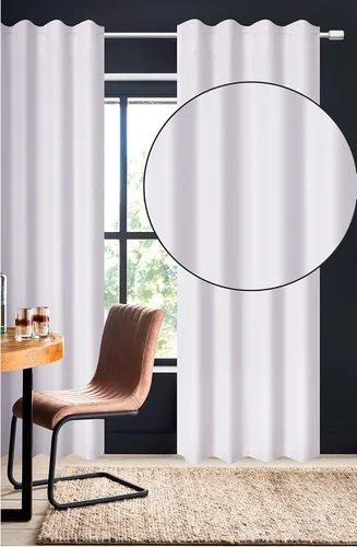 Miniatura 8 de Cortinas de lino natural – Juego de 2 paneles con pestaña trasera, 50 x 63 pulgadas cada uno, cortinas texturizadas con aspecto de lino para sala