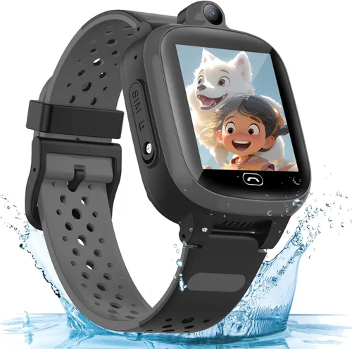 TEZILON Reloj inteligente GPS 4G para niños, seguimiento global en tiempo real, videollamadas y texto Geo-Fence SOS Alerta de emergencia Mensaje de