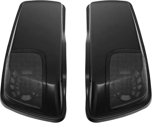 Miniatura 5 de TCT-MOTORPARTS Alforjas de mezclilla negra con tapas, bocina de 5 x 7 pulgadas, rejillas para Harley Street Glide Road King Road Glide Ultra Limited