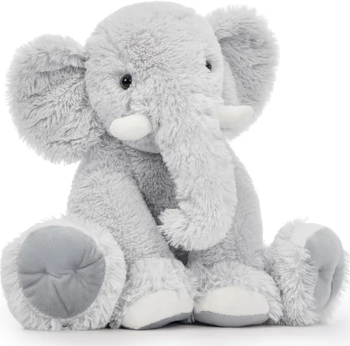 Miniatura 7 de Toys Studio Elefante de peluche gigante de 19.6 pulgadas, elefante gris de peluche para niños y niñas, regalos de cumpleaños, Navidad, día de San