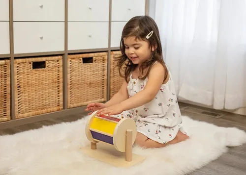 Miniatura 4 de YAANI Tambor giratorio Montessori, juguetes para bebés de 6 a 12 meses, juguetes Montessori para niños de 1 año, juguetes sensoriales, juguetes