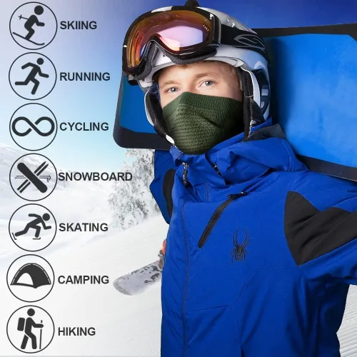 Miniatura 4 de wtactful Polaina calentadora de cuello de invierno, resistente al viento, pasamontañas para esquí, snowboard