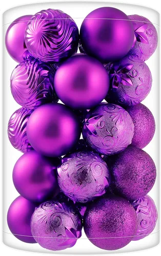 Miniatura 41 de 34 piezas Adornos de bola de Navidad azul bebé irrompibles de plástico para árbol de Navidad, decoraciones para fiesta de Navidad, oficina en casa