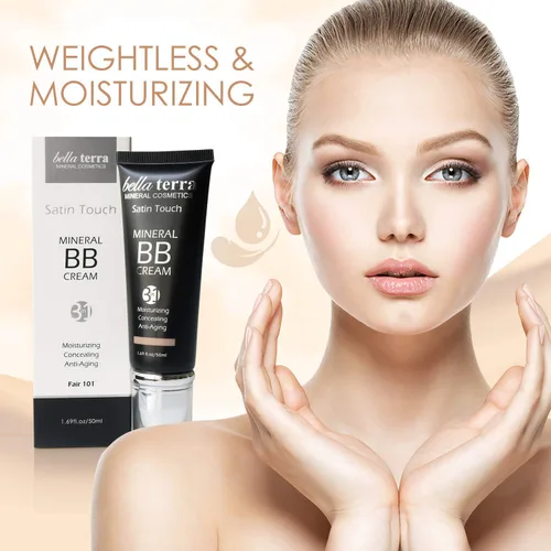 Miniatura 5 de Bellaterra Cosmetics BB Cream - Base mineral hidratante tintada, todos los tonos 1.69 onzas - Fair 101 101 Feria