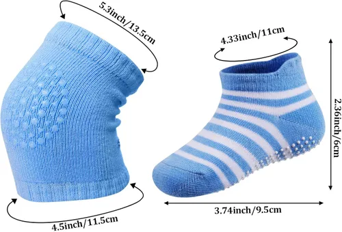 Miniatura 6 de 12 pares de rodilleras antideslizantes para bebé, para gatear, para bebé