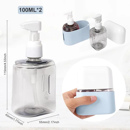 Miniatura 2 de Yamadura Botellas de viaje para artículos de tocador, recipientes de viaje aprobados por la TSA, recargables, portátiles, botellas de spray y Azul