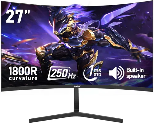 Miniatura 10 de Gawfolk Monitor curvo de juegos de 32 pulgadas 240Hz pantalla de PC Full HD 1080P, pantalla de computadora curvada sin marco 1800R, FreeSync, ángulo
