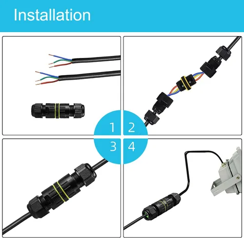 Miniatura 4 de Conectores de cable de alimentación impermeables ATB Future IP68, caja de conexiones para exteriores, ideal para cables de 2 o 3 pines de Ø4-8mm