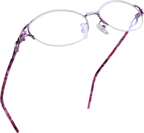 LifeArt Gafas de lectura sin montura de aleación, gafas de bloqueo de luz azul, antirreflejos, púrpura (2339_purple)