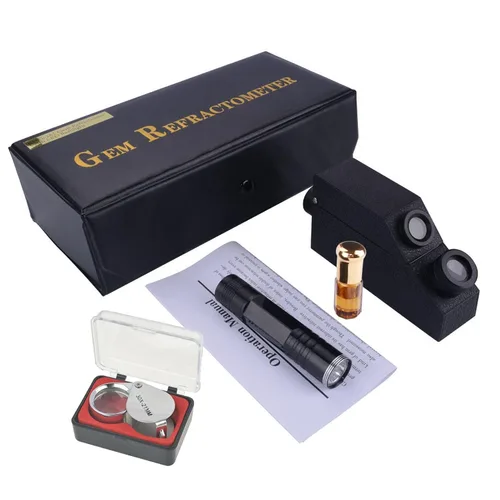 Miniatura 7 de Refractómetro portátil de gema, RHG181 1.30-1.81 probador de ldentificación de piedras preciosas Presidium para joyería, oro y plata y diamante