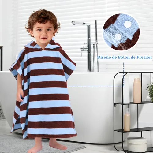 Miniatura 4 de Toallas con capucha para niños pequeños, de gran tamaño (2-4 años, 21 x 21 pulgadas), hechas de 100% algodón suave, toalla absorbente con capucha