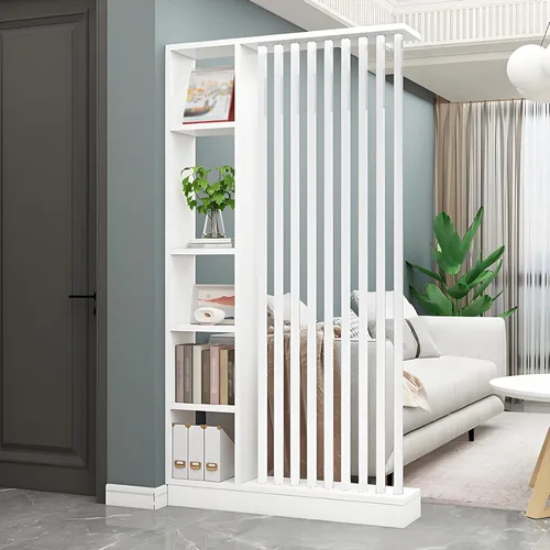 Miniatura 28 de Divisor de pared de habitación con estantes, pantalla de división de entrada de piso a techo, divisor de habitación independiente con estante