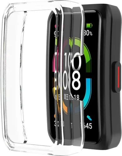 Miniatura 8 de Funda compatible con Huawei Honor Band 6 Watch Protector de pantalla de PC suave a prueba de golpes, protector delgado de parachoques protector