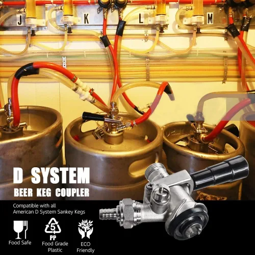 Miniatura 5 de Sankey - Acoplador de barril D, cuerpo y sonda de acero inoxidable 304 American D, acoplador de grifo de barril de cerveza Sankey con mango
