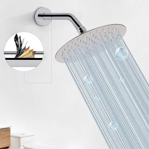 Miniatura 5 de Brazo de ducha con brida y cinta de teflón, tubo de ducha montado en la pared, brazo de extensión de acero inoxidable 304 para cabezal de ducha fijo