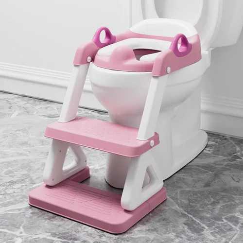 Miniatura 9 de Wiifo - Asiento de entrenamiento para ir al baño con escalera para niños y niños pequeños, escalera resistente para orinal con cojín acolchado suave