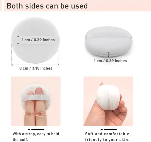 Miniatura 5 de 4 almohadillas de algodón para polvo, esponja de maquillaje suave para base de polvo suelto, almohadillas para la cara, base cosmética corporal 3.15