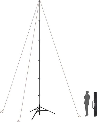 Miniatura 8 de 【Resistente de 16 pies】Trípode RAUBAY Extreme Tall para cámara de video deportiva con amortiguación de aire, soporte de luz telescópico de aleación