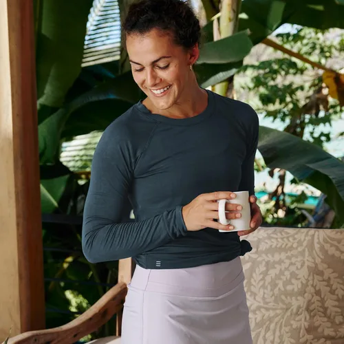 Miniatura 4 de Free Fly Camisa de manga larga con sombra de bambú para mujer, transpirable, con protección solar UPF 50+
