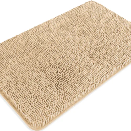 Miniatura 511 de Alfombra de baño pequeña de 12 x 18 pulgadas, lavable y absorbente, antideslizante, alfombra de baño de felpilla gruesa y suave para baño, ducha