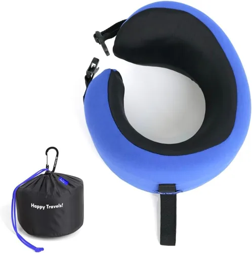 Miniatura 19 de C CUSHION LAB Almohada de viaje, galardonado diseño ergonómico patentado para mentón y cuello, almohada de espuma viscoelástica para el cuello