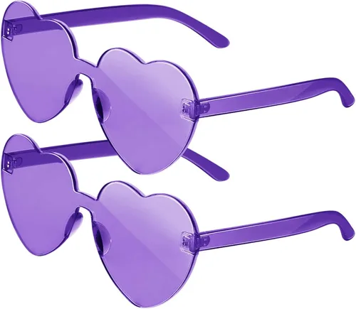 Gaiatop Gafas de sol con forma de corazón para mujer, color caramelo, transparentes, sin montura y corazón, para niñas, lindas gafas de sol en forma